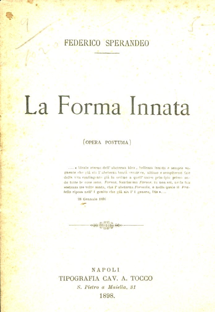 La Forma Innata (opera postuma)