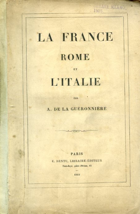 La France Rome et l'Italie