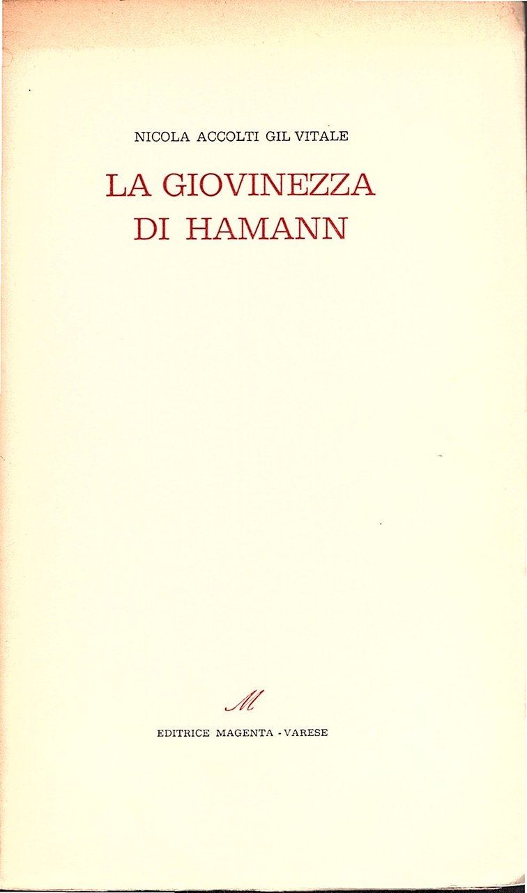 La giovinezza di Hamann