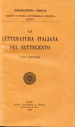 La letteratura italiana del Settecento. Note critiche