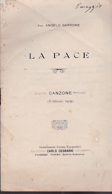 La Pace. Canzone (Febbraio 1919)