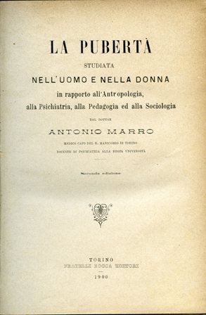 La pubertà studiata nell'uomo e nella donna in rapporto alla …