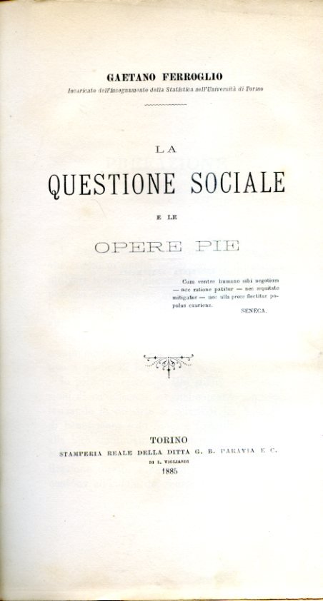 La questione sociale e le opere pie