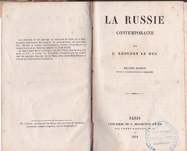 La Russie contemporaine. Seconde édition revue et considérablement augmentée