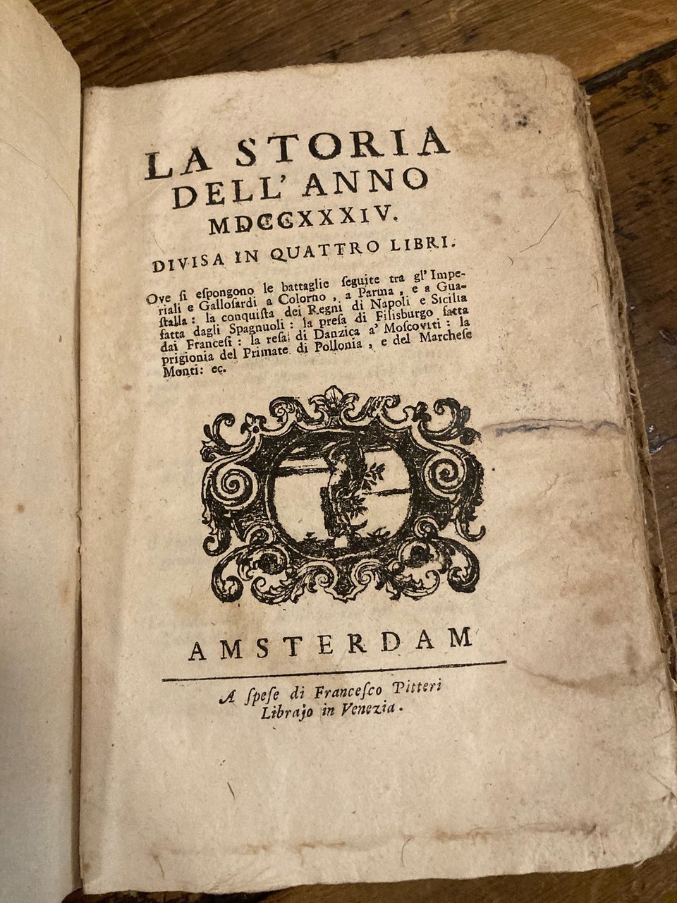 La storia dell' anno 1734. Divisa in quattro libri.