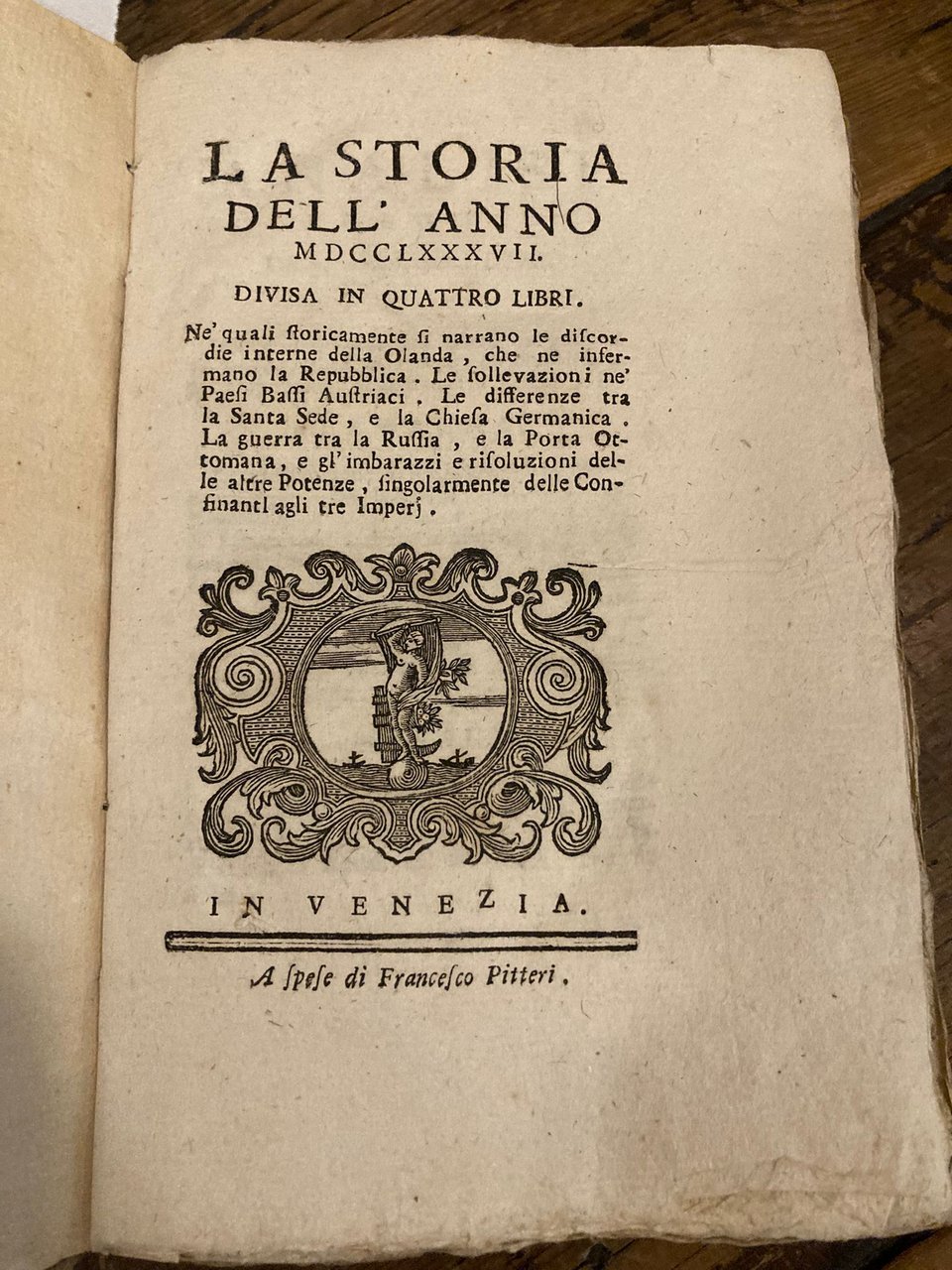La storia dell' anno 1787. Divisa in quattro libri