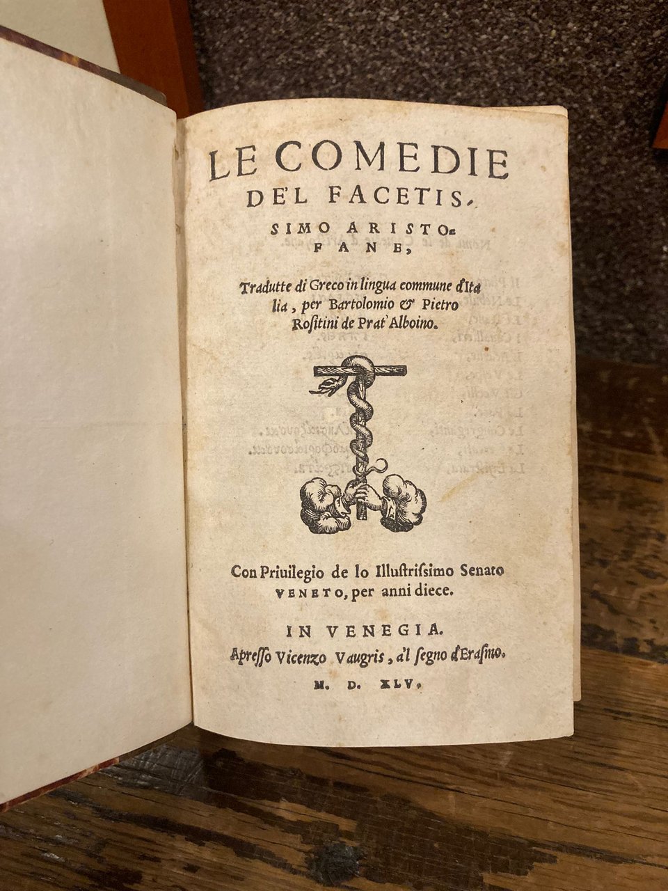 Le Comedie. Tradotte di Greco in lingua commune d'Italia, per …