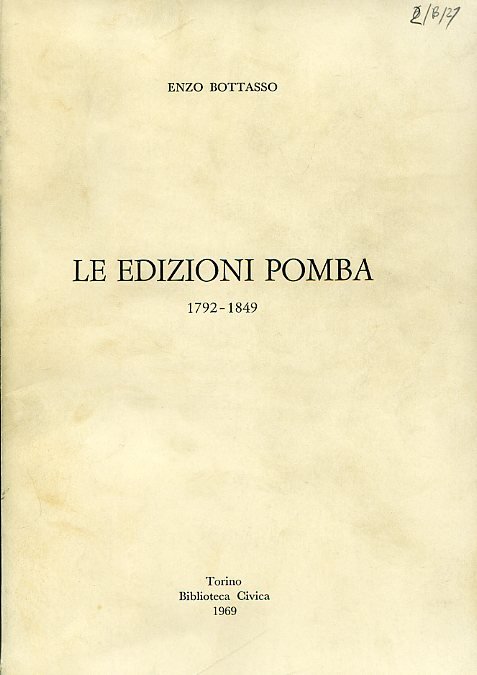 Le edizioni Pomba. 1792 - 1849