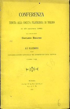 Le elezioni alle Congregazioni Generali nei dominii di Casa Savoia …