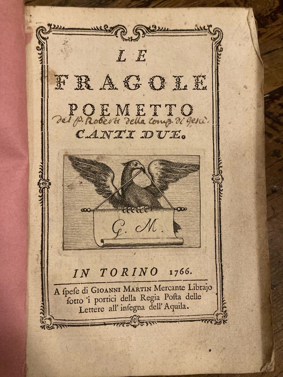 Le Fragole. Poemetto. Canti due