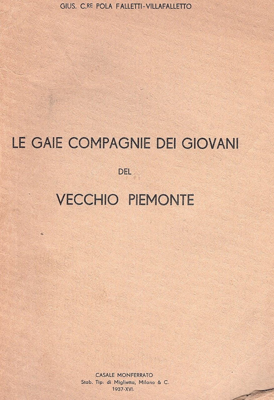 Le gaie compagnie dei giovani del vecchio Piemonte
