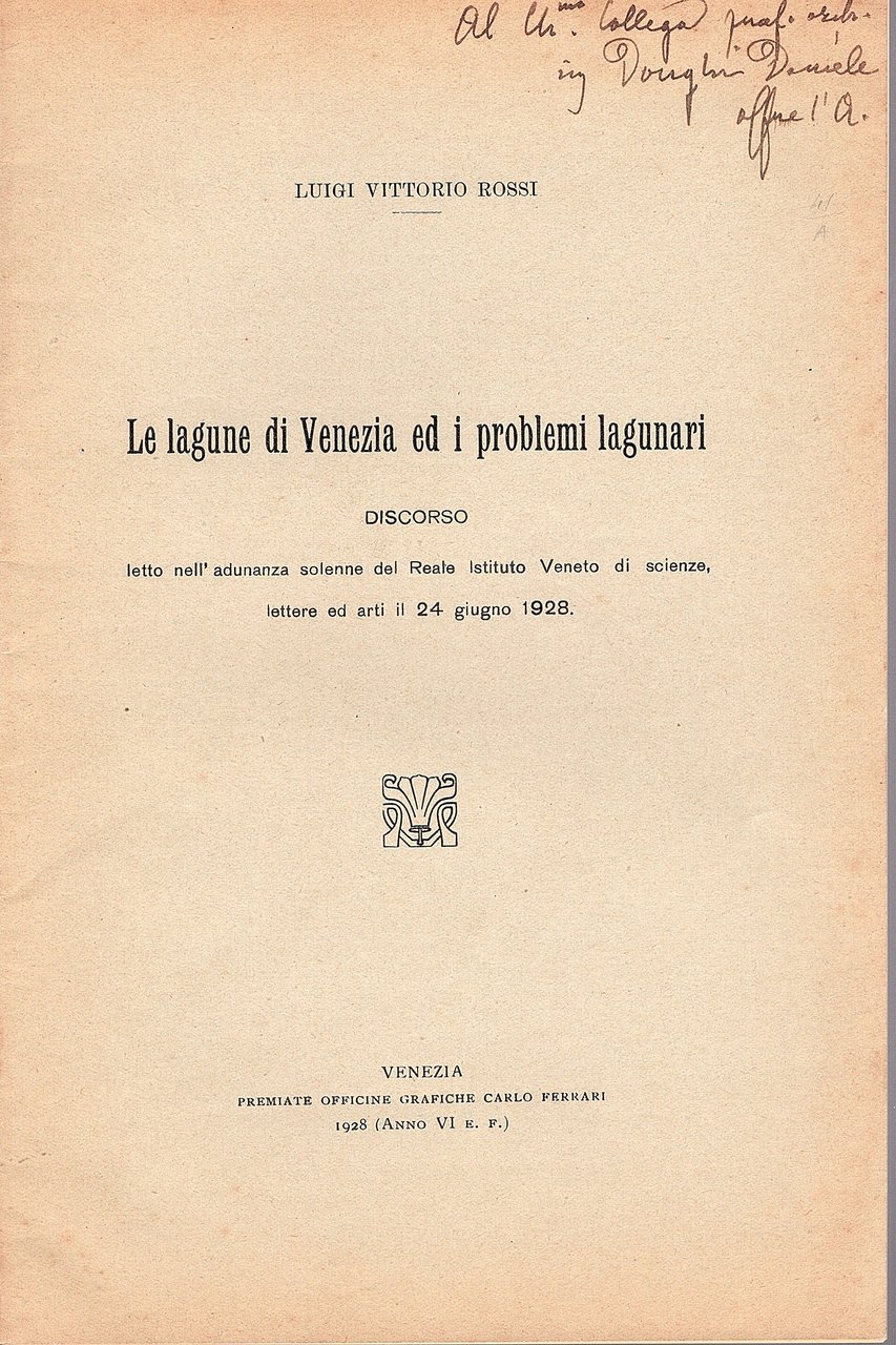 Le lagune di Venezia ed i problemi lagunari : discorso … | Immagine principale
