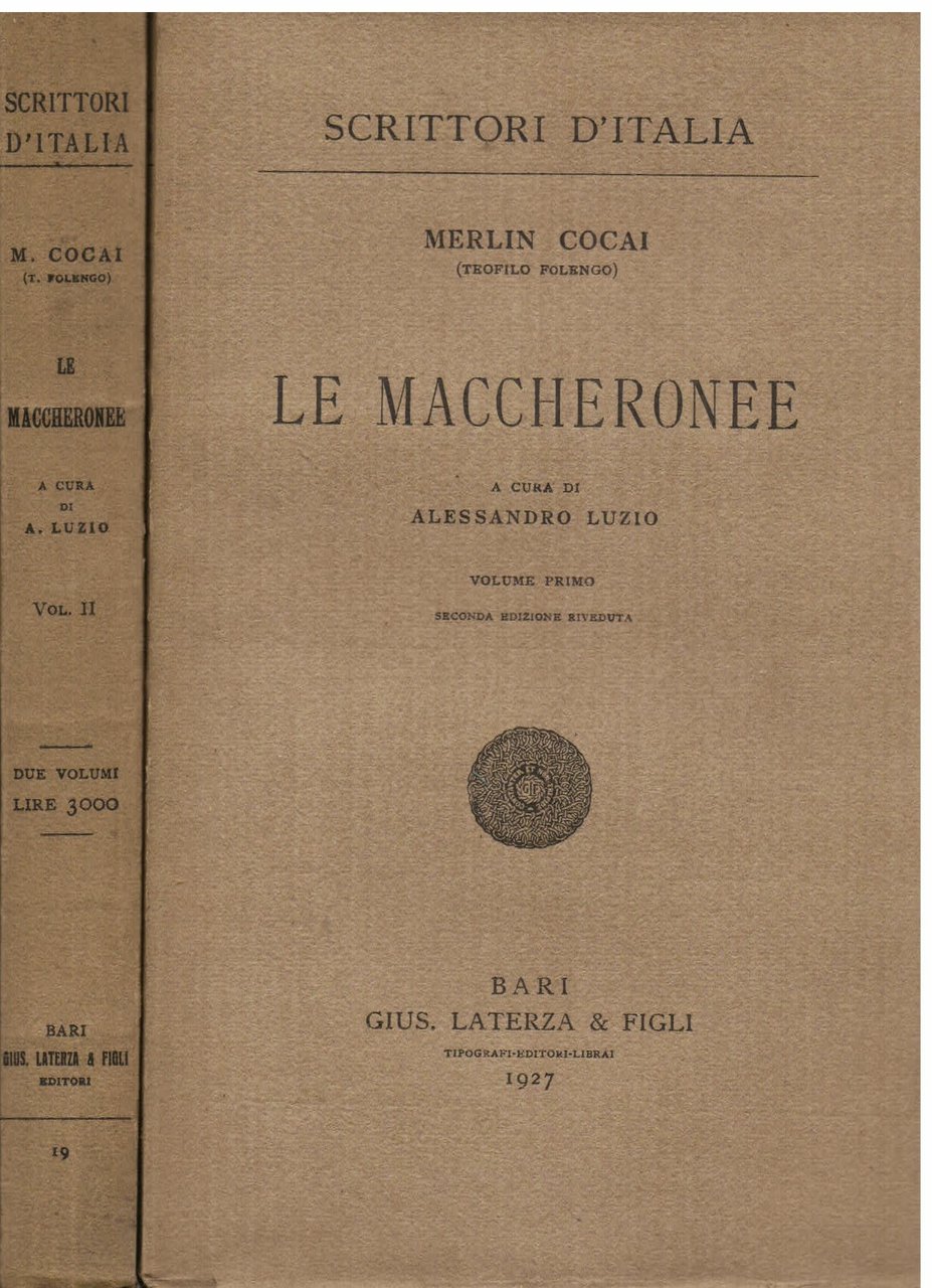 Le Maccheronee. A cura di Alessandro Luzio. Seconda edizione riveduta | Immagine principale