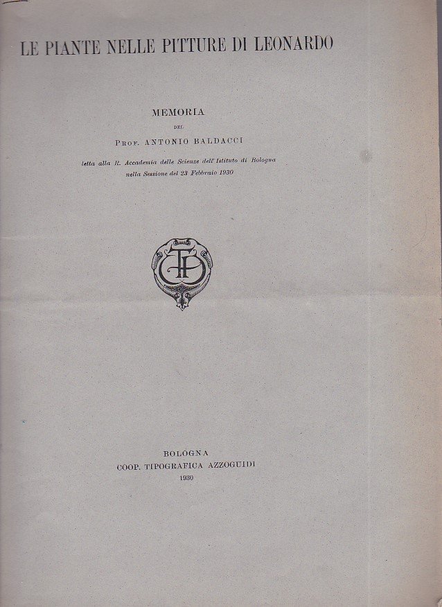 Le piante nelle pitture di Leonardo. Memoria letta alla R. …