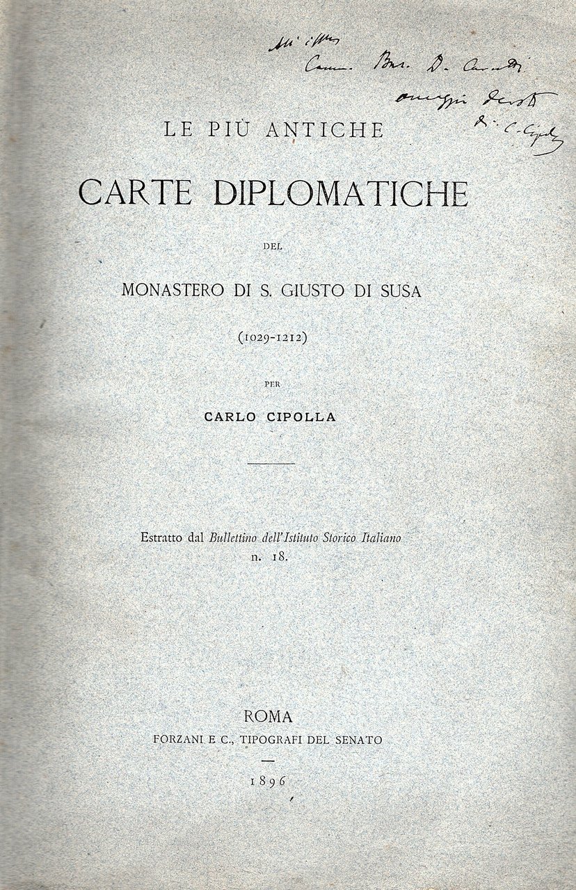 Le più antiche carte diplomatiche del Monastero di San Giusto … | Immagine principale