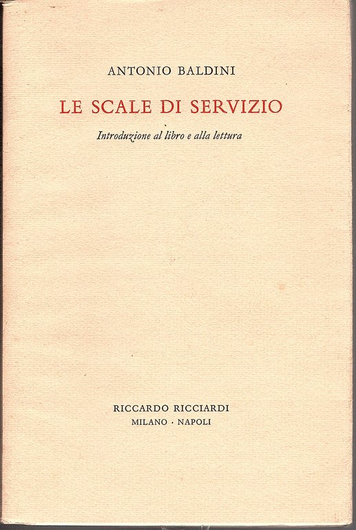 Le scale di servizio. Introduzione al libri e alla lettura