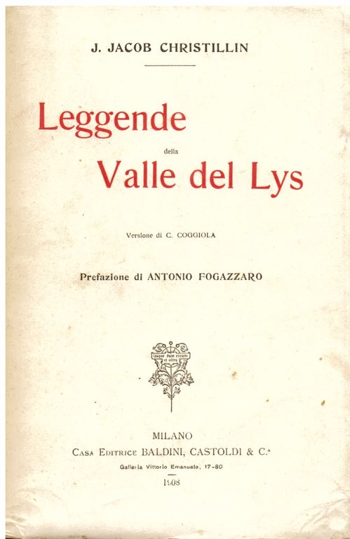 Leggende della Valle del Lys (Valle d'Aosta). Versione di C. …