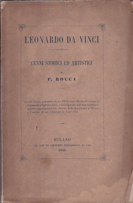 Leonardo da Vinci. Cenni storici ed artistici diretti all'esame di …