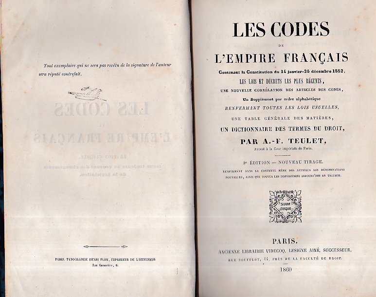 Les Codes de l' Empire Français contenant la Constitution du …