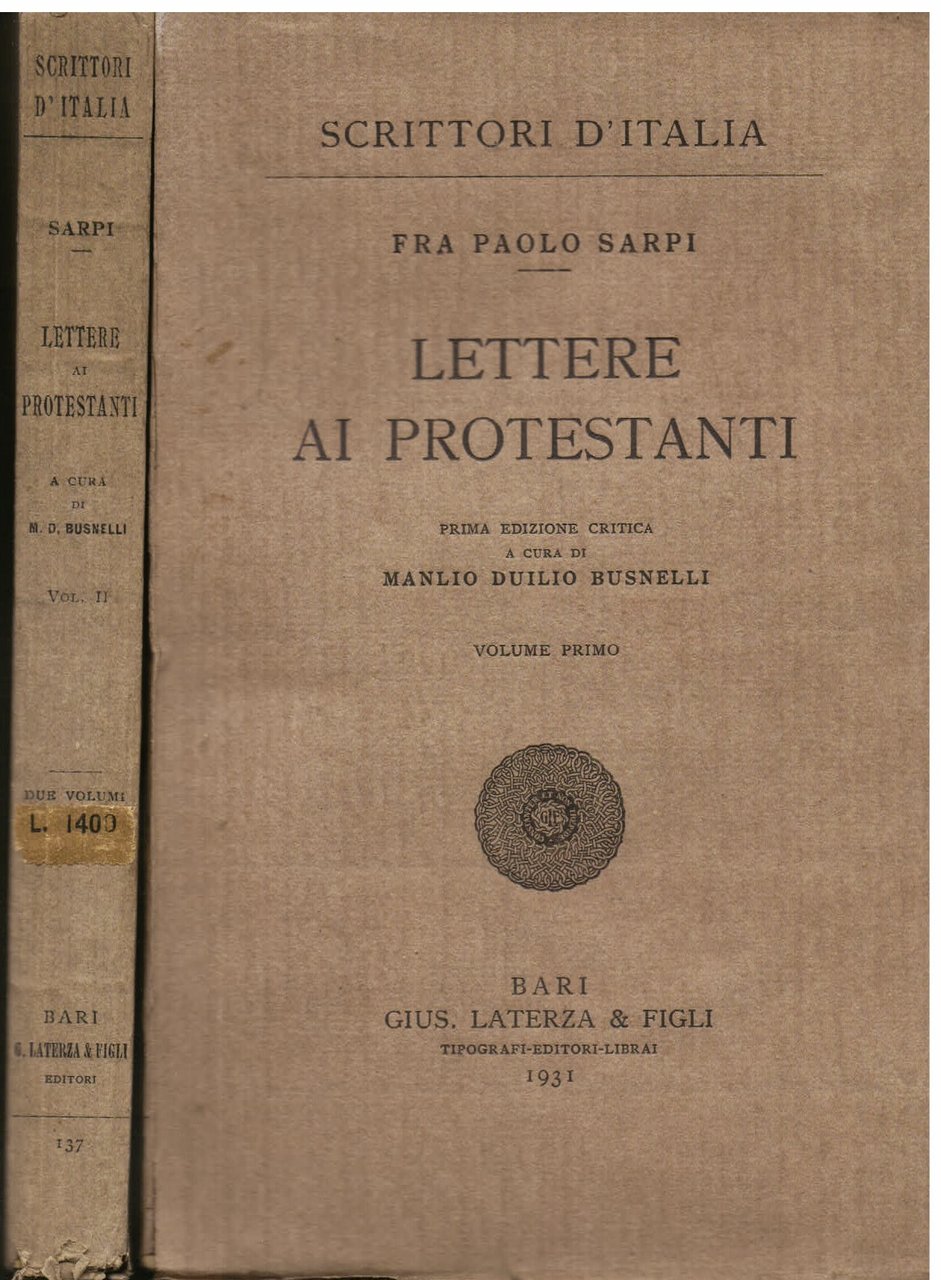 Lettere ai Protestanti. Prima edizione critica a cura di Manlio …