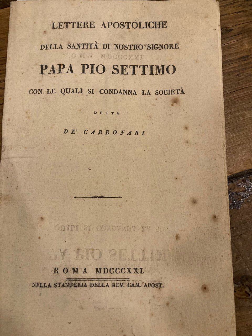 Lettere apostoliche della Santità di Nostro Signore Papa Pio Settimo … | Immagine principale