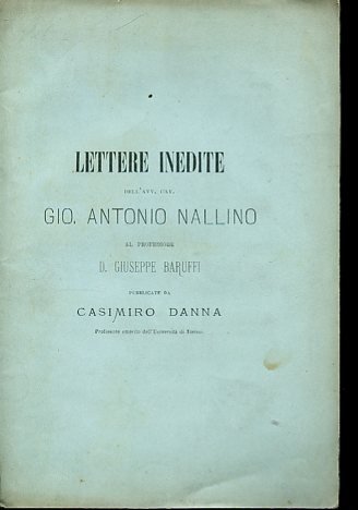 Lettere inedite al professore D. Giuseppe Baruffi pubblicate da Casimiro …