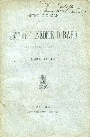 Lettere inedite o rare pubblicate ed annotate da Emilio Costa