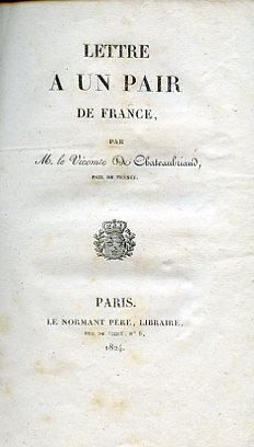 Lettre a un Pair de France