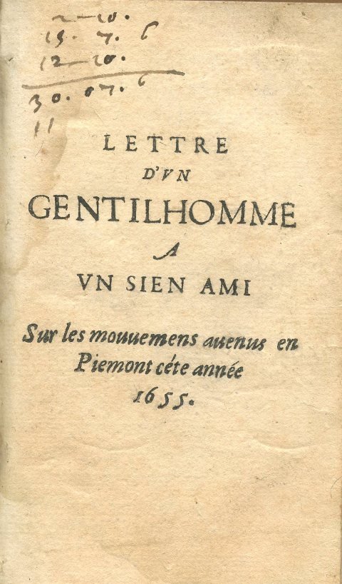 Lettre d' un gentilhomme a un sien ami. Sur les …