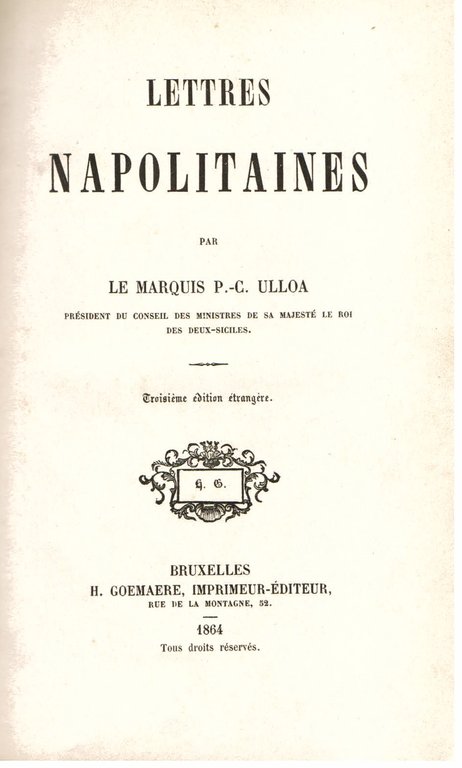 Lettres Napolitaines. Troisième édition étrangère