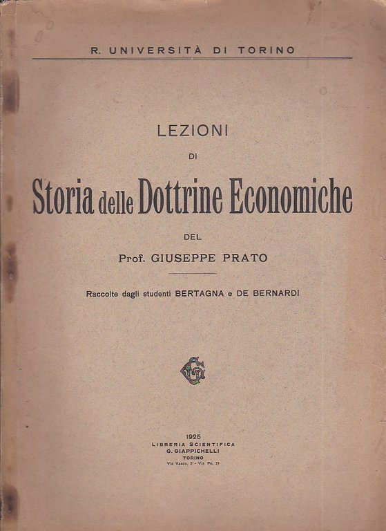 Lezioni di Storia delle Dottrine Economiche. Raccolte dagli studenti Bertagna … | Immagine Gallery 1
