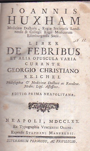 Liber De Febribus et alia Opuscula varia curante Georgio Christiano …