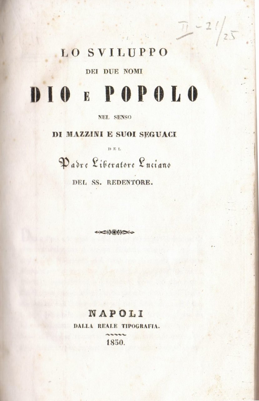 Lo sviluppo dei due nomi Dio e Popolo nel senso …