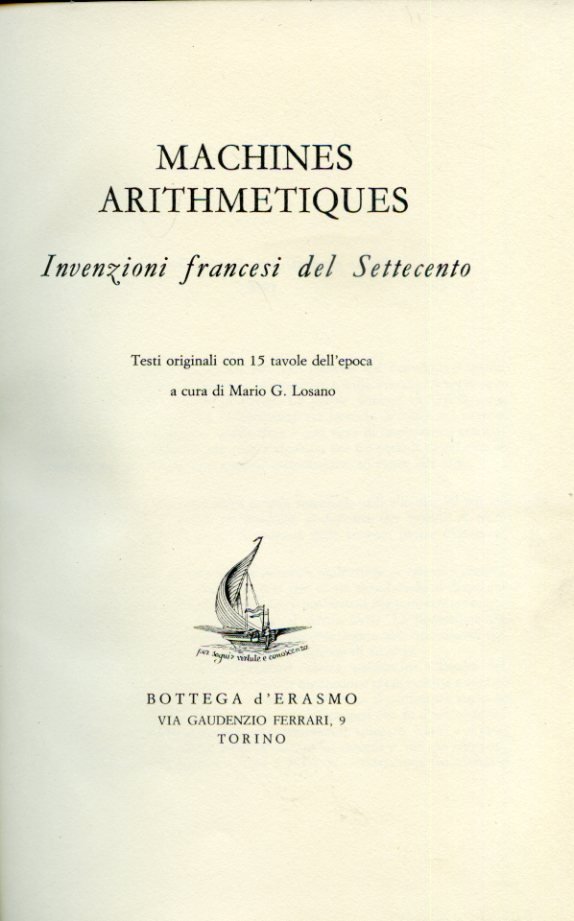 Machines arithmetiques. Invenzioni francesi del Settecento. Testi originali con 15 …