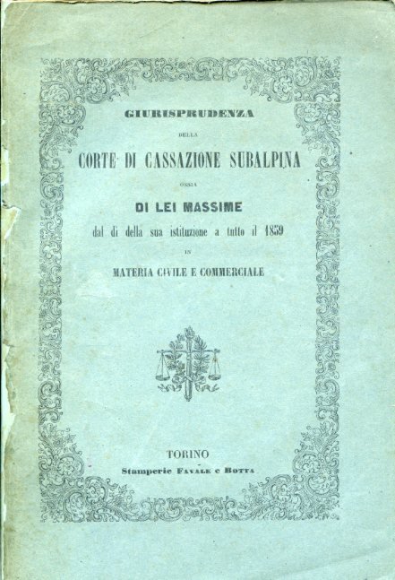 Massime della Corte di Cassazione Subalpina in materia civile e …