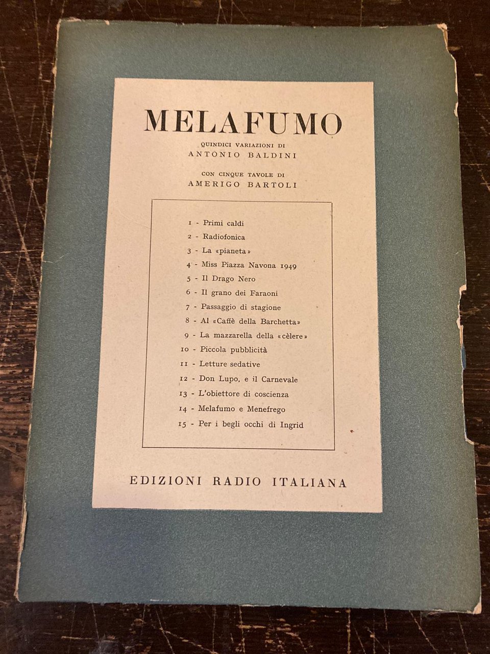 MELAFUMO Quindici variazioni di Antonio Baldini con cinque tavole di …