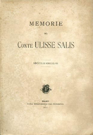 Memorie del Conte Ulisse Salis. MDCCCLIII - MDCCCLVII