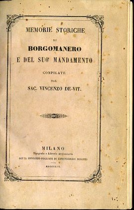 Memorie storiche di Borgomanero e del suo mandamento