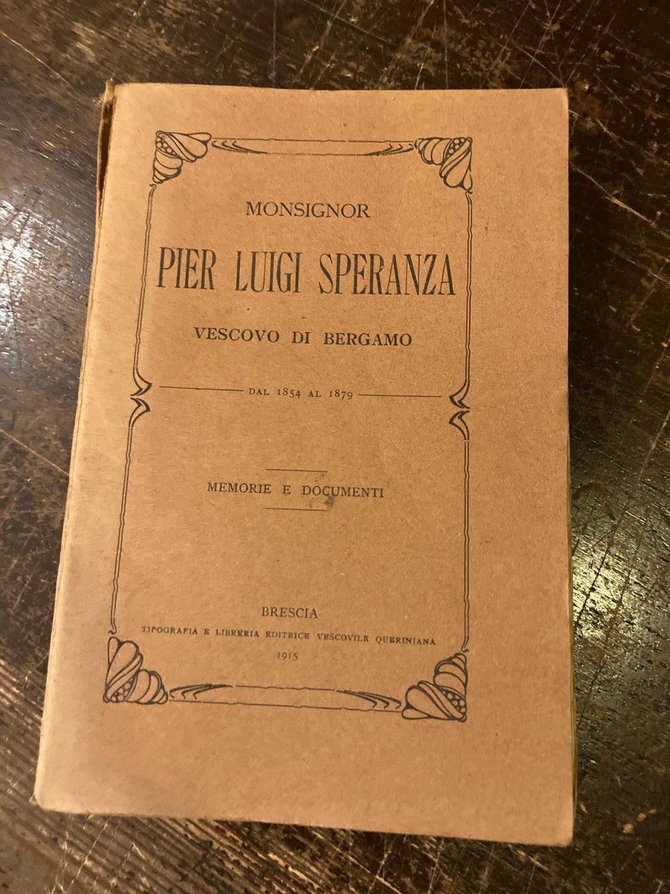 Monsignor Pier Luigi Speranza Vescovo di Bergamo dal 1854 al …