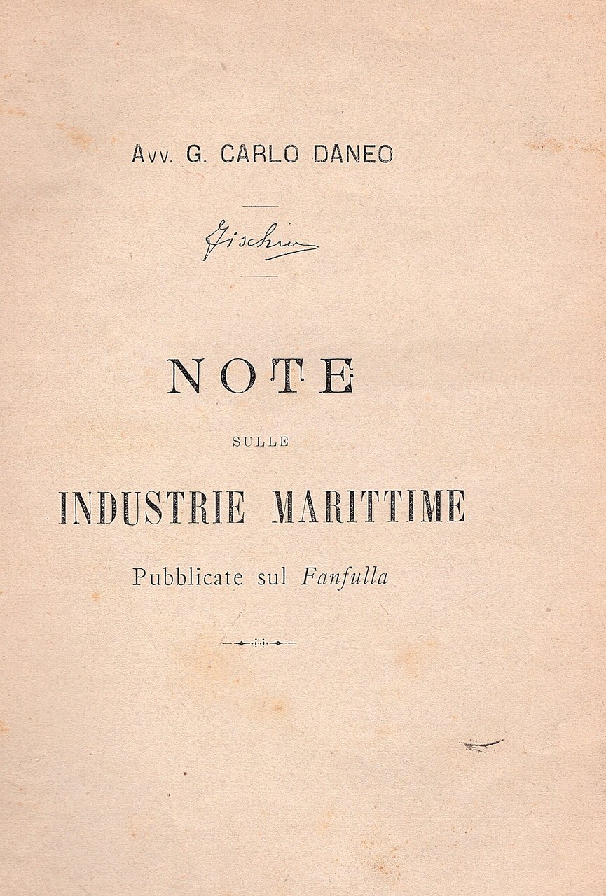 Note sulle industrie marittime pubblicate sul Fanfulla