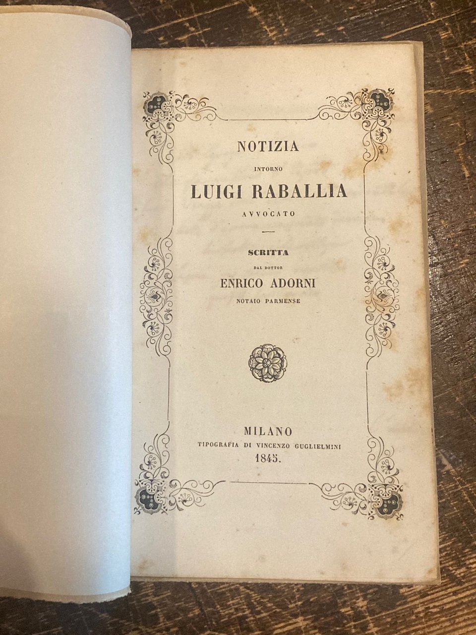 Notizia su Luigi Raballia avvocato