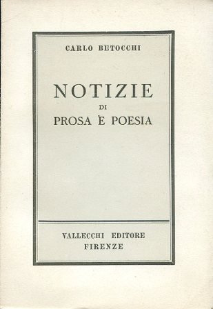 Notizie di prosa e poesia