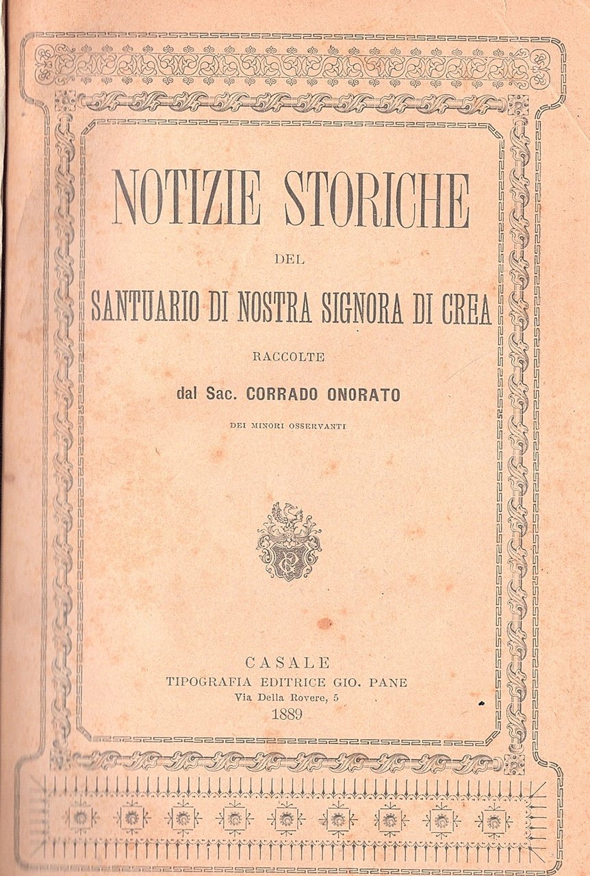 Notizie storiche del Santuario di Nostra Signora di Crea a …