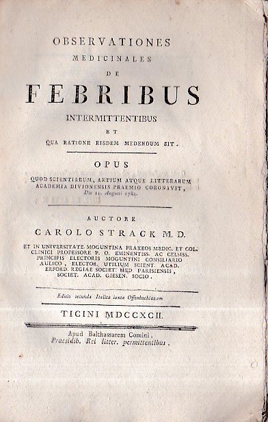 Observationes medicinales de Febribus intermittentibus et qua ratione eisdem medendum …