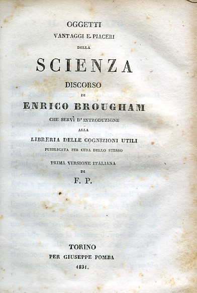 Oggetti vantaggi e piaceri della Scienza. Discorso che servì d'introduzione … | Immagine Gallery 1