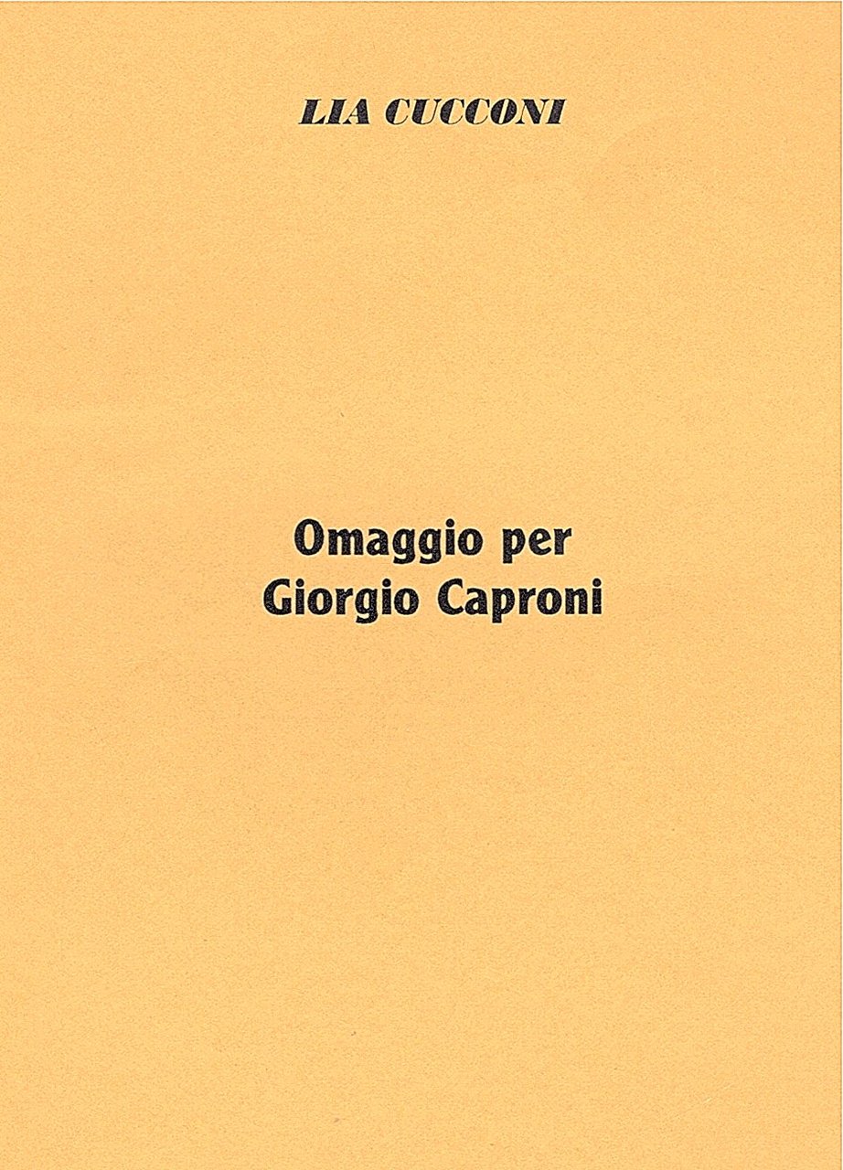 Omaggio per Giorgio Caproni | Immagine principale