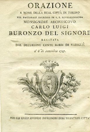 Orazione a nome della Real Città di Torino nel pastorale … | Immagine Gallery 1