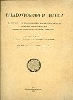 Palaeontographia Italica. Raccolta di monografie paleontologiche fondata da Mario Canavari …