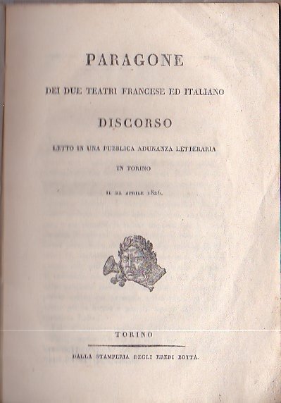 Paragone dei due teatri francese ed italiano. Discorso letto in … | Immagine Gallery 1