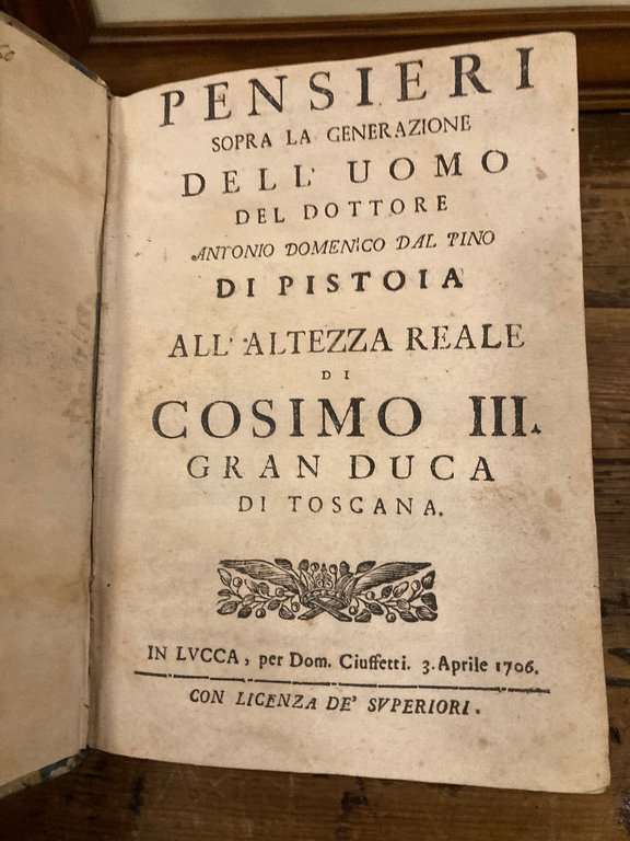 Pensieri sopra la generazione dell'uomo. All'Altezza Reale di Cosimo III … | Immagine Gallery 2
